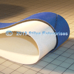 Labeler Belt Covered With Inset Fabric Sponge With Splice